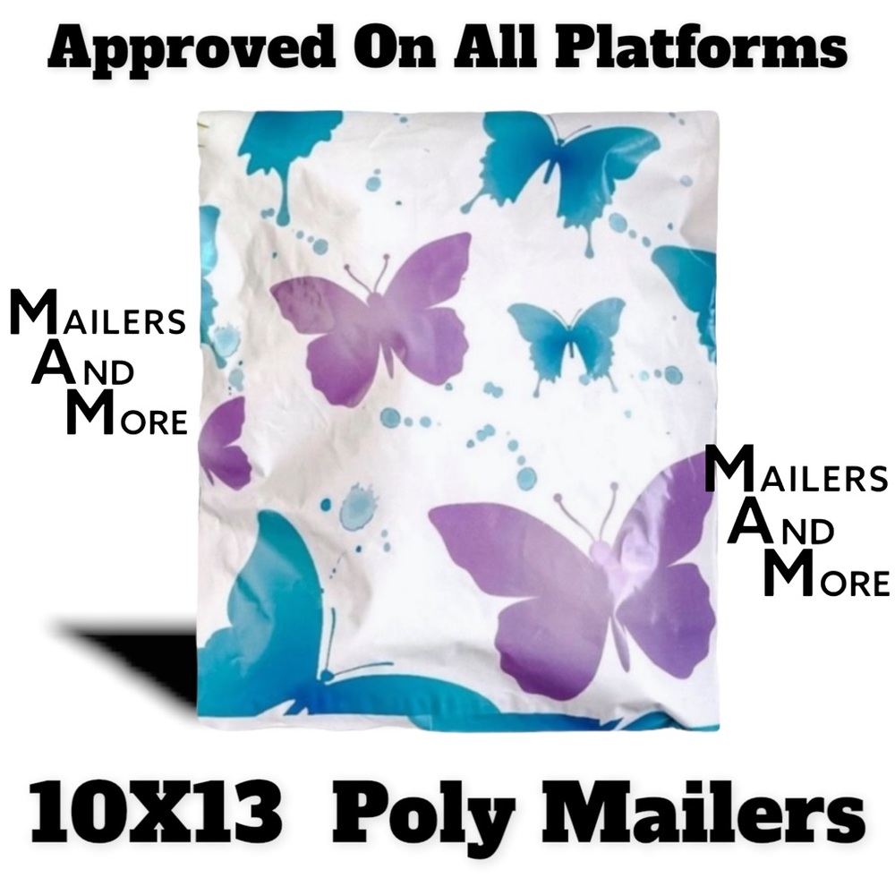 25 10X13 Poly Mailers Butterfly Flat Shipping Envelopes PRICE FIRM - Picture 8 of 10
